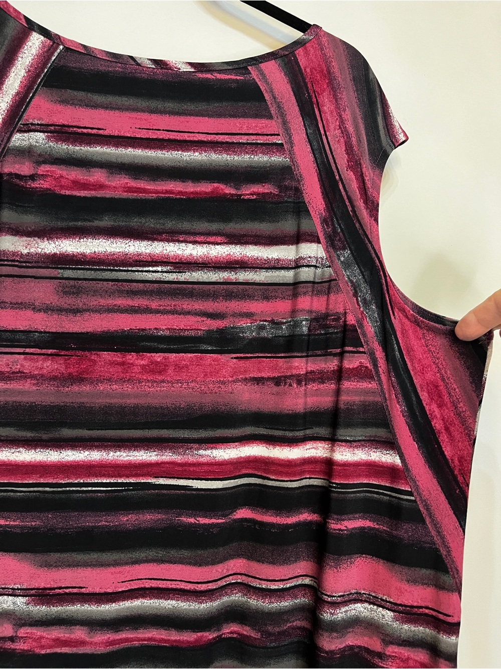 NWT Striped Pink & Black Layered Tank Top - size 3X, Oversized - Picture 5 of 8